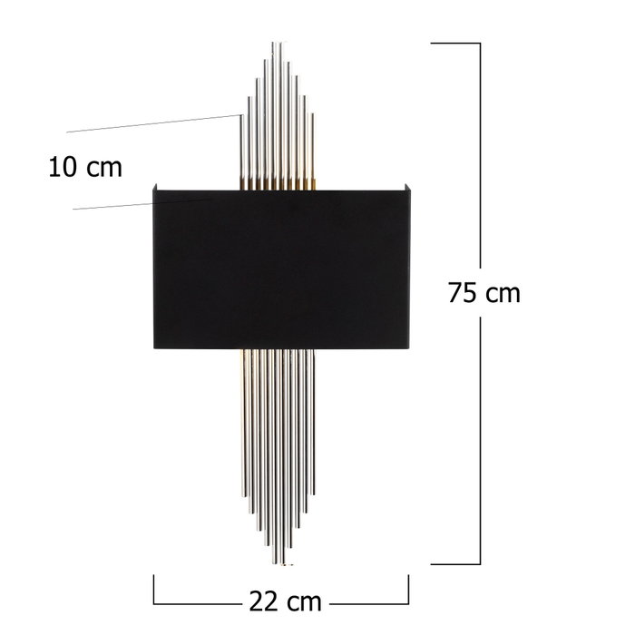 Opviq Lámpara de pared 614 - A Negro y Plata Opviq Lámpara de pared 614 - A Negro y Plata